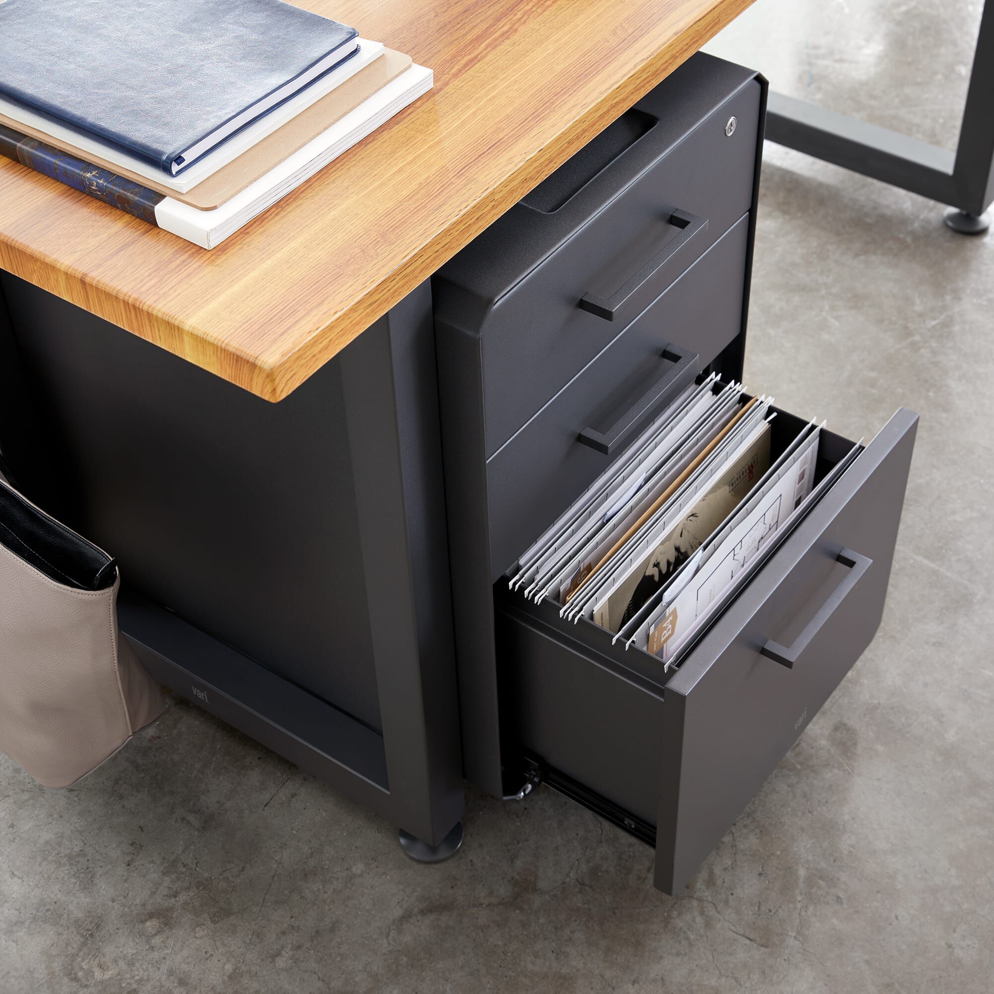 Black Cushion Top For Stand Up Desk Store Mobile File Cabinet