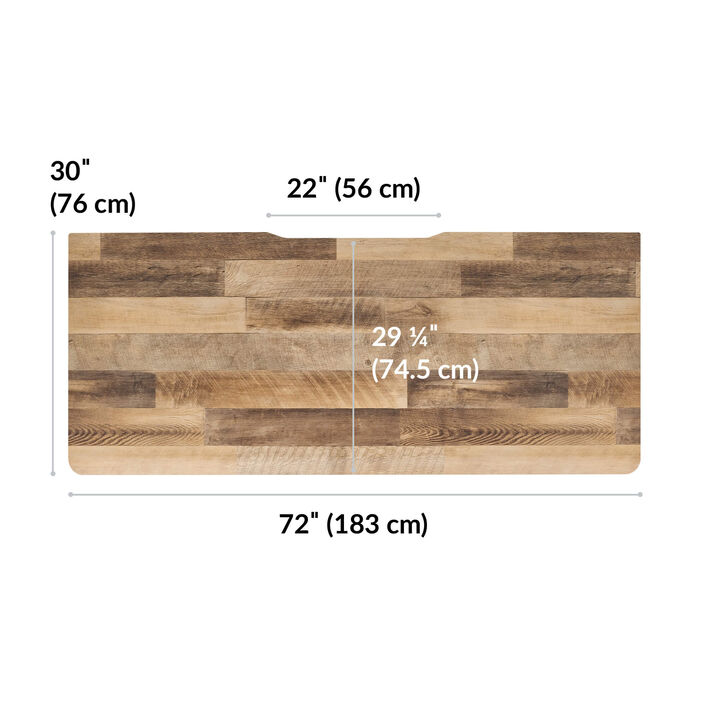 overhead view of standing desktop that is thirty inches deep and seventy two inches wide image number 3