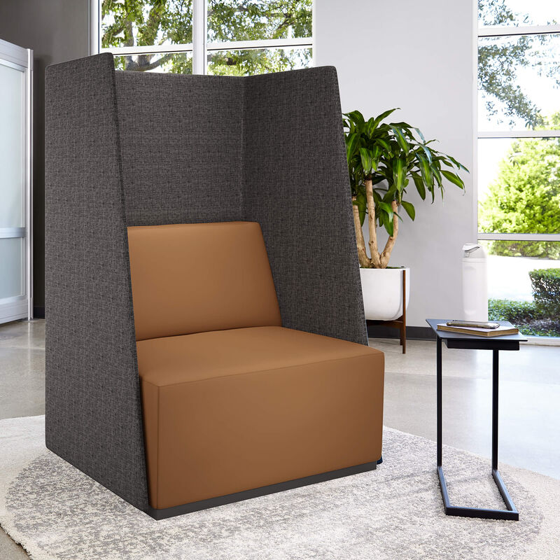 High Back Chair in Onyx/Toffee colorway in a lobby setting. image number null