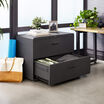 vari lateral file cabinet with open drawer in office