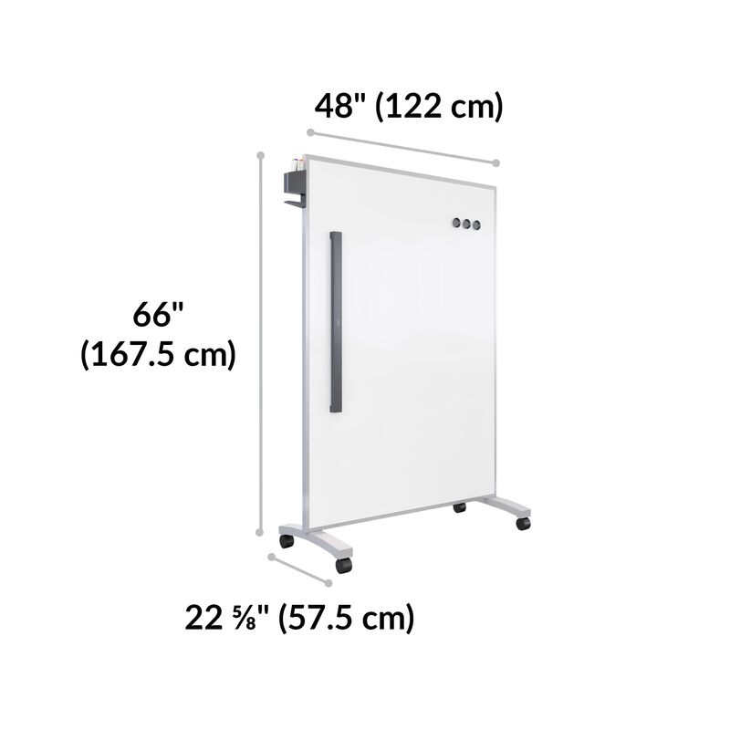Mobile White Board 48x66 is 48 inches wide, 66 inches deep, 22.6 inches wide image number null