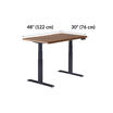 Electric Standing Desk with ComfortEdge in 48x30 walnut with black legs is 30 inches deep and 48 inches wide