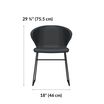 cafe chair is 29 and 3 quarter inches tall and 18 inches wide