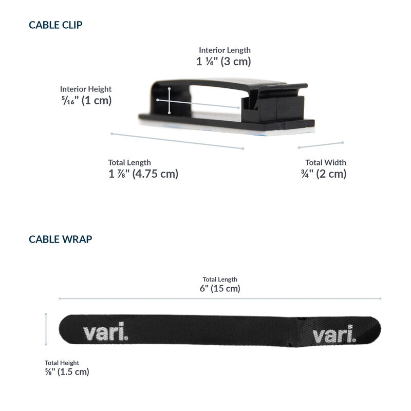 cable clip and velcro strap with dimensions image number null