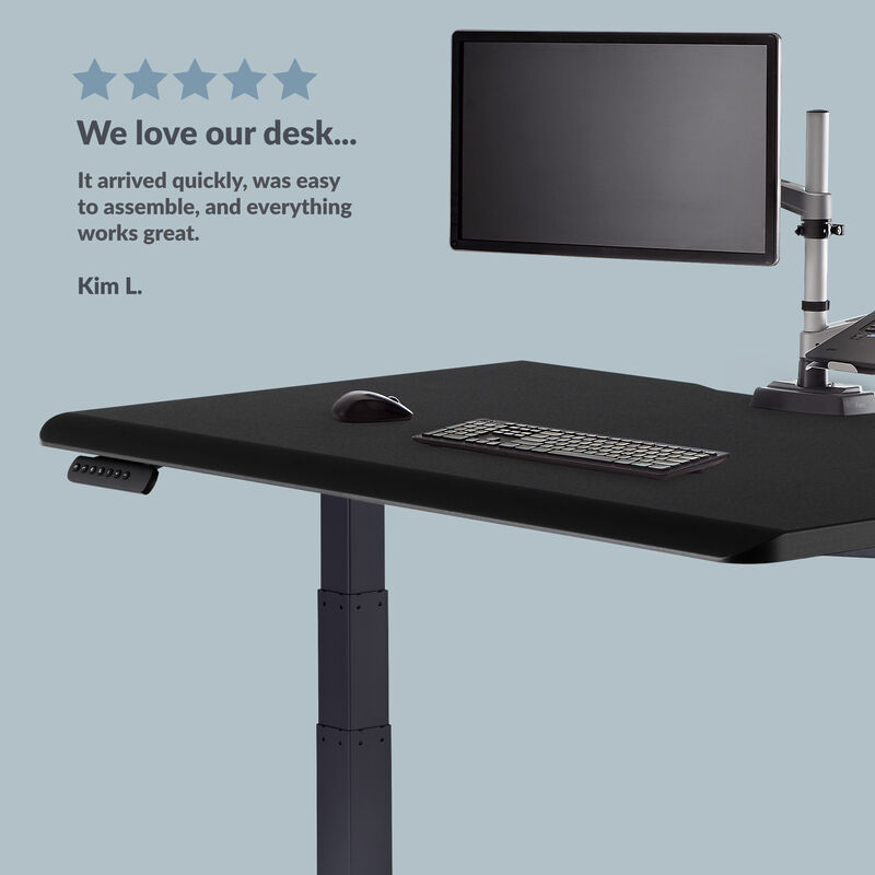 Kim L quoted we love our desk, it arrived quickly, was easy to assemble and everything works great image number null