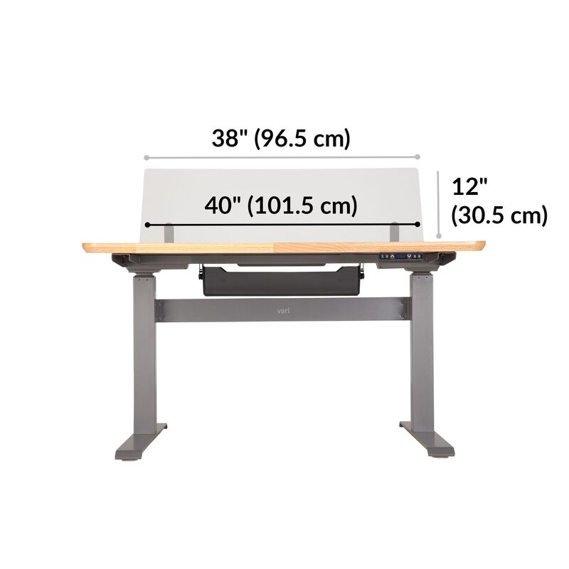 Acrylic Modesty Panel 48 Electric Standing Desk Partition Vari