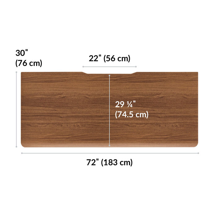 overhead view of standing desktop that is thirty inches deep and seventy two inches wide image number 3