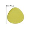 light green small ottoman is 30 and 3 quarter inches long