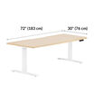 Electric Standing Desk with ComfortEdge in 72x30 light wood white is 30 inches deep and 72 inches wide