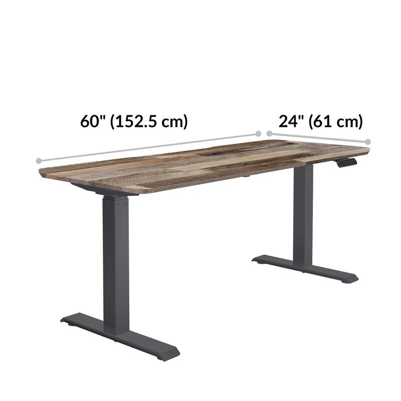Electric Standing Desk 60 by 24 is 60 inches wide and 24 inches deep  image number null