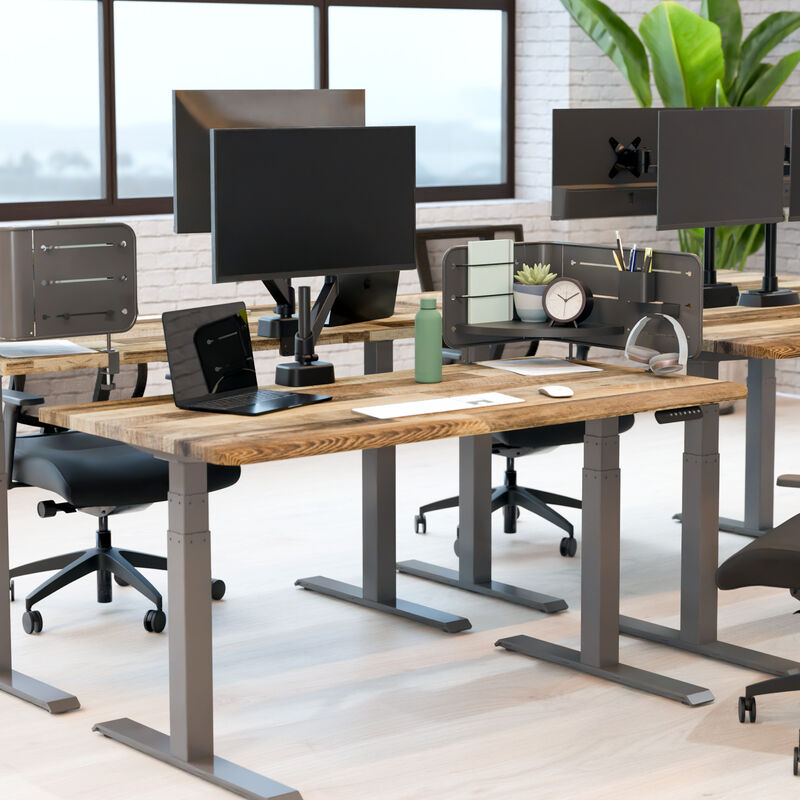 zoomed out view of desk with corner accessory panel installed image number null