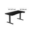 ergo electric standing desk is 54 inches long and has a depth of 26 inche