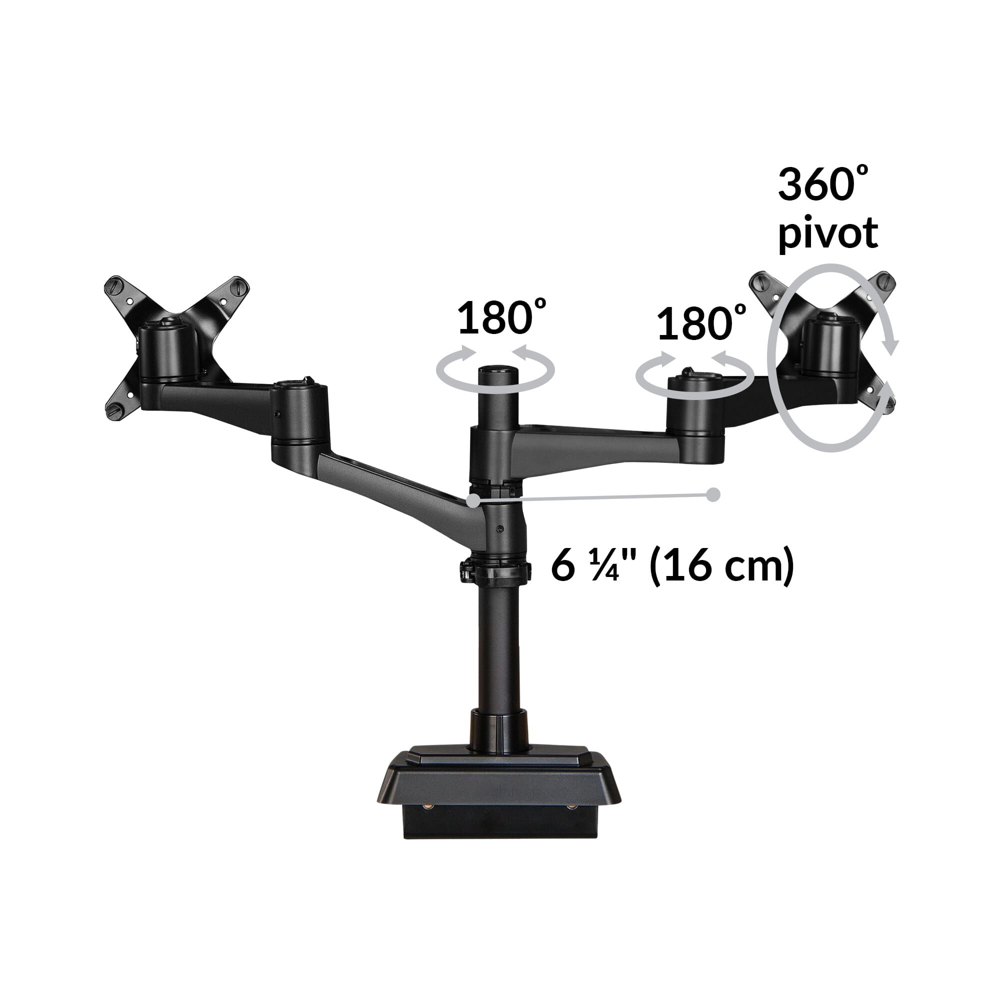 Varidesk Dual-Monitor Arm 180 Degree Black 41513