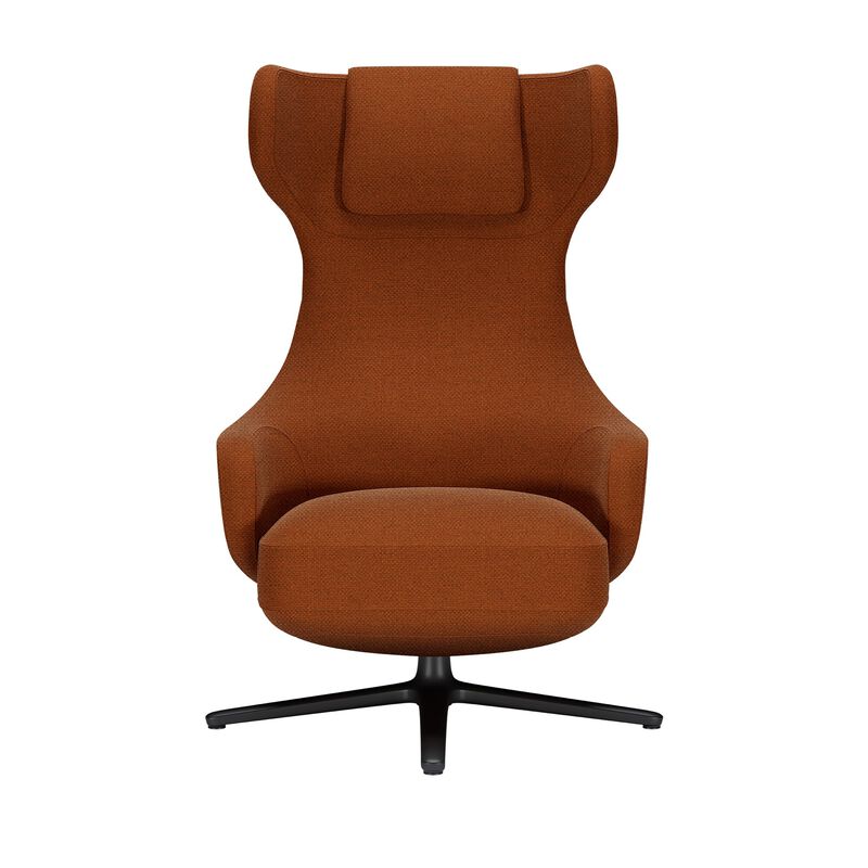 Burnt orange high back lounge chair on white background image number null