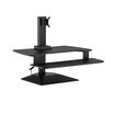 varidesk electric single monitor converter in black in a raised position