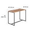 angle view of the standing work table with measurements