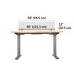 Acrylic Modesty Privacy Panel for the Electric Standing Desk 48 in Frosted Acrylic dimensions, 38 inches wide