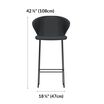 shadow grey tall cafe chair is 42 and a half inches tall and 18 and a half inches wide