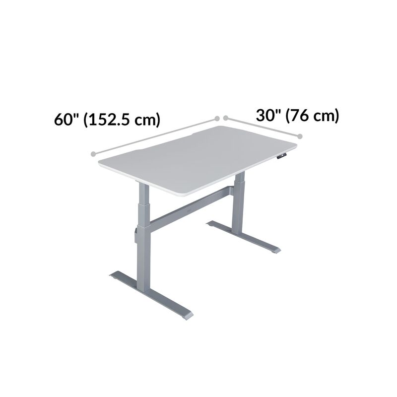 electric standing desk 60x30 discontinued on white background is 60 inches wide and 30 inches deep image number null