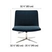 lounge chair is 32 and a half inches tall and 32 and 3 quarter inches wide