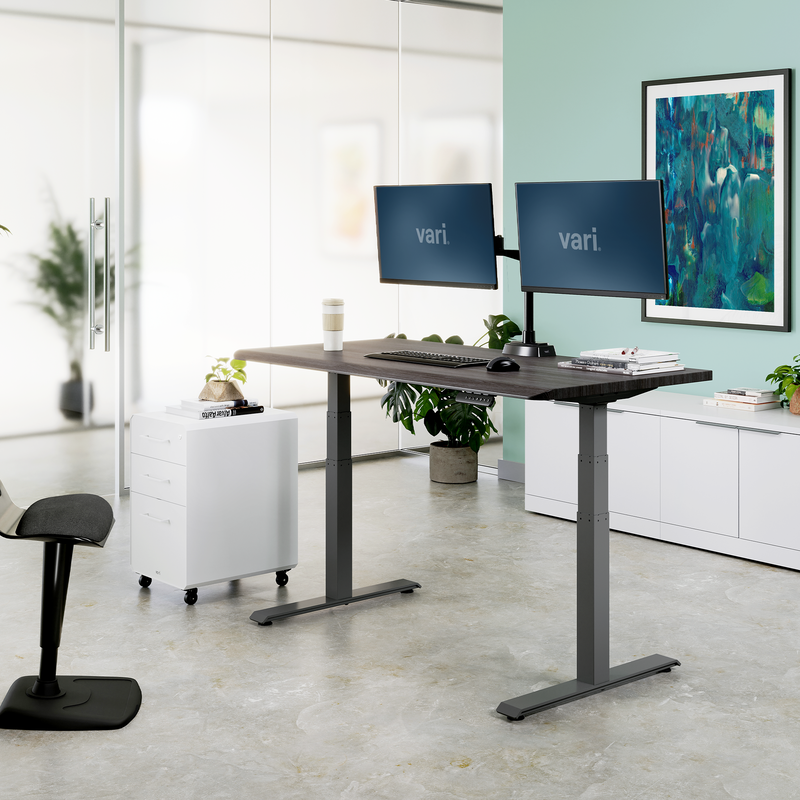 raised espresso slate finish desk in a home office setting image number null