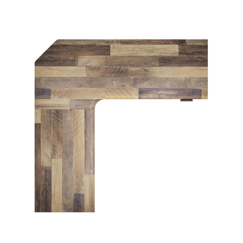 overview image of reclaimed wood l shape with monitor image number null