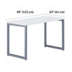 white table 48 by 24 dimensions
