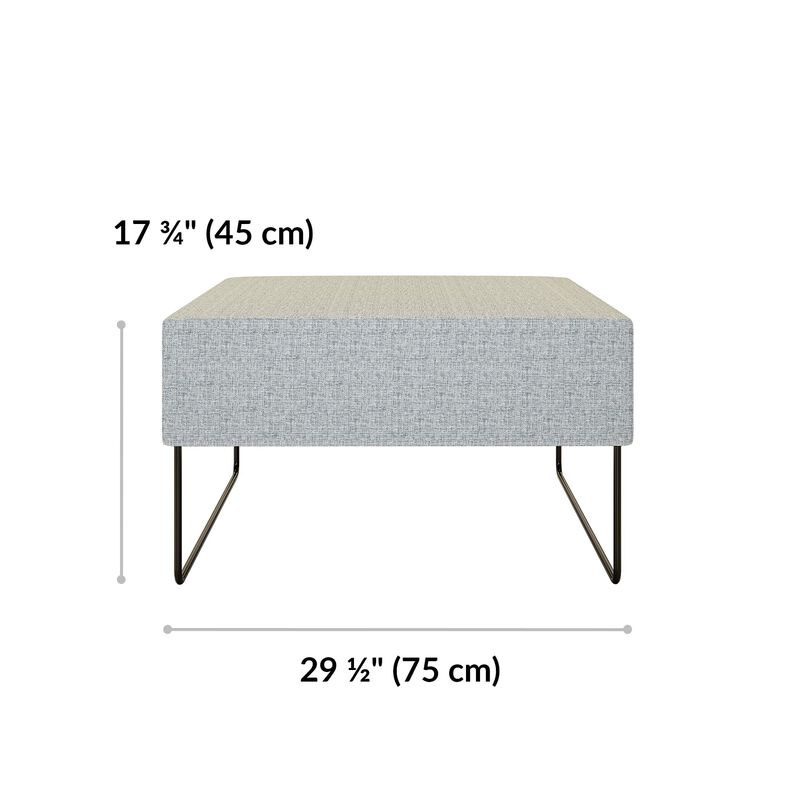 sectional ottoman is 17 and 3 quarter inches tall and 29 and a half inches wide image number null