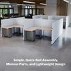 quickflex cubes are simple, quick slot assembly, minimal parts and lightweight design