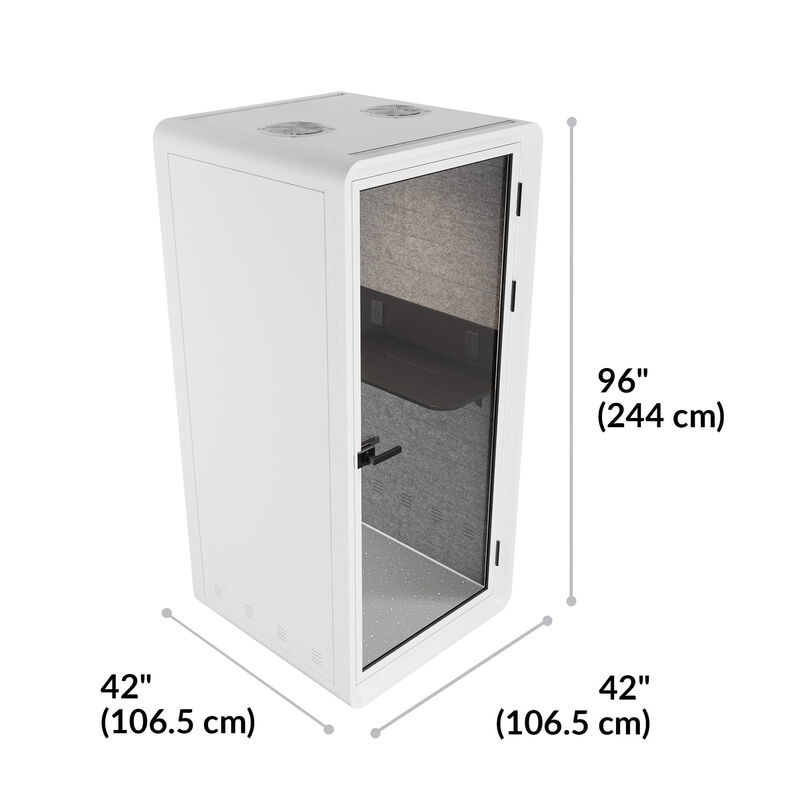 overview of the privacy booth with measurements image number null