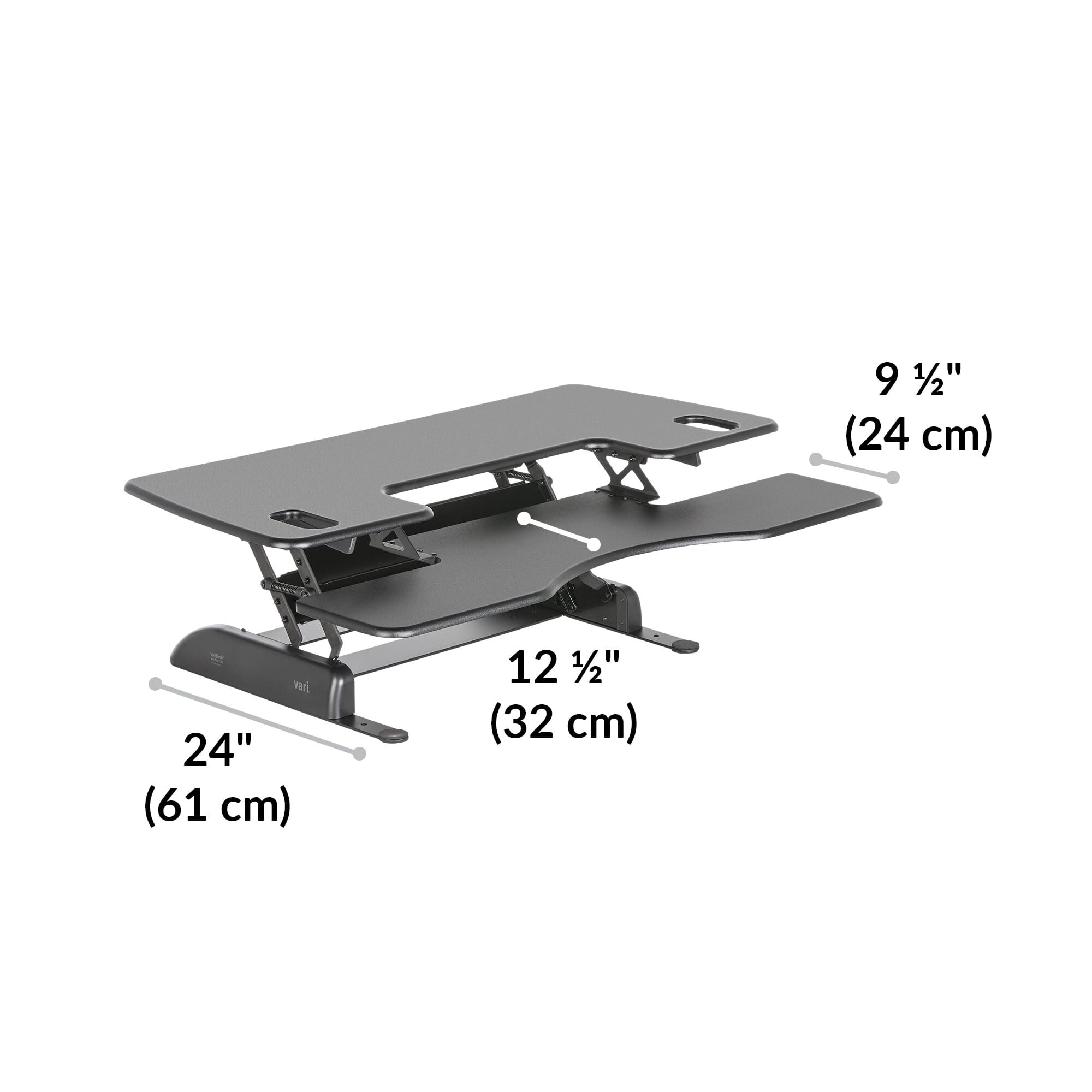 Black VARIDESK Pro Plus 48 Height-Adjustable Standing Desk