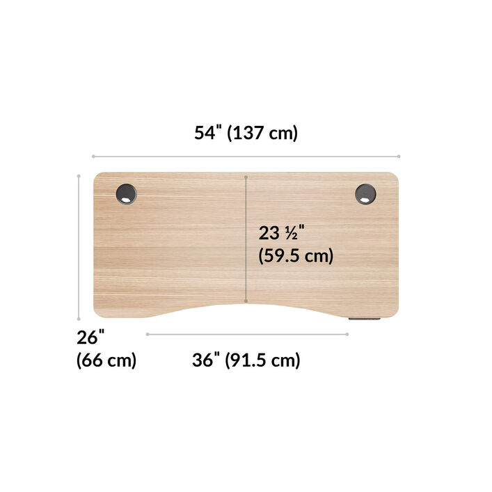 overhead view of standing desktop that is twenty six inches deep and fifty two inches wide image number 3