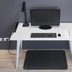 workspace setup with a table and desk accessories