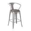 Metal Conference Chair in Slate on white background