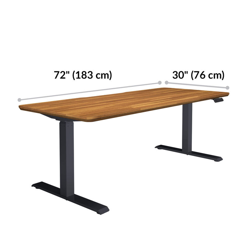 Electric Standing Desk 72x30 is 72 inches wide and 30 inches long  image number null