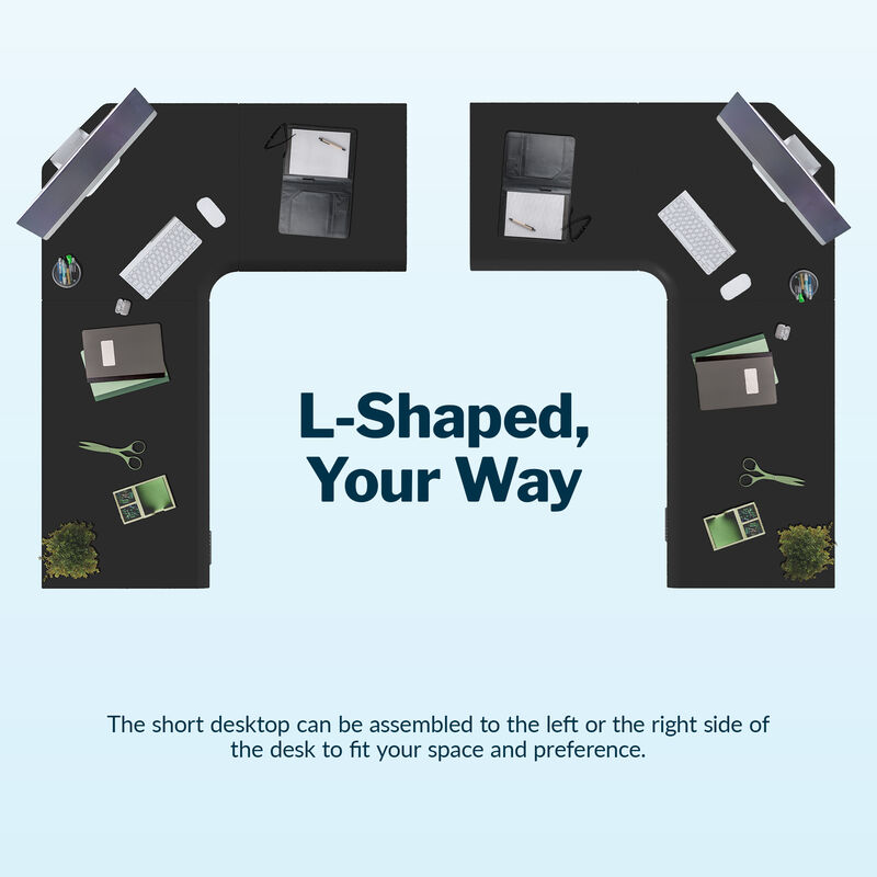 LShape 80x60 can be assembled to the left or the right side of the desk to fit your space and preference. image number null