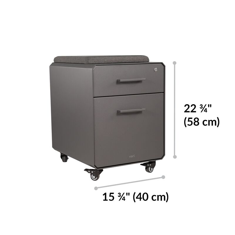 Storage Seat Slate is 22.75 inches tall and 15.75 inches wide image number null