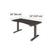 ergo electric standing desk is 54 inches long and has a depth of 26 inches