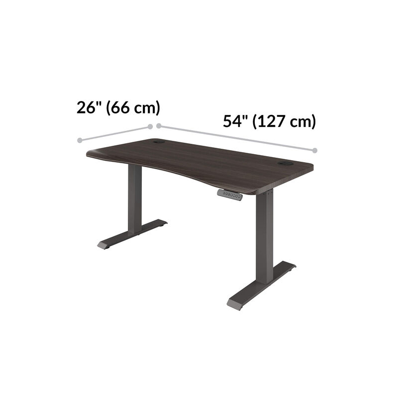 ergo electric standing desk is 54 inches long and has a depth of 26 inches image number null