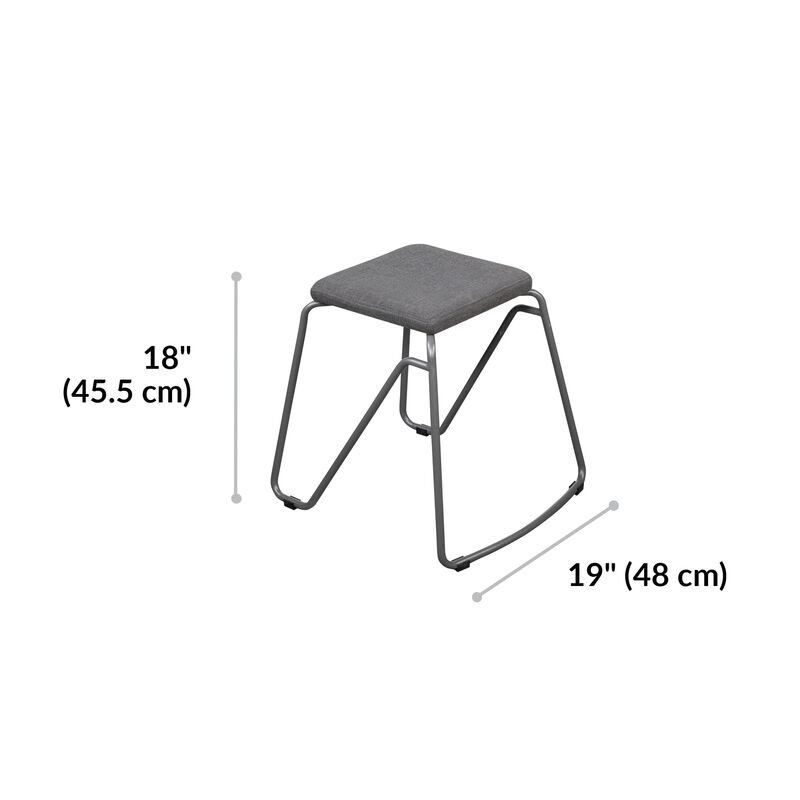 Stool in Slate dimensions, 18 inches tall and 19 inches wide image number null
