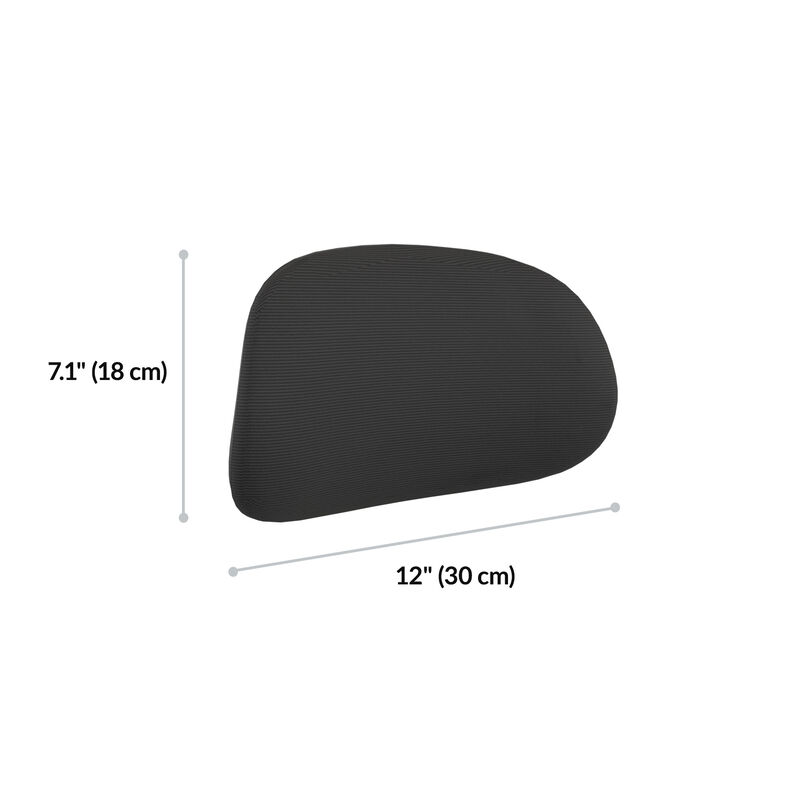 Dimension graphic of the headrest cushion showing a height of seven and one-tenth inches and a width of twelve inches. image number null