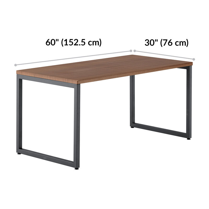 angle view of walnut table with measurements image number null