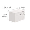 executive lateral file cabinet is 32 inches wide, 20 inches deep, and 22 and a quarter inches tall.