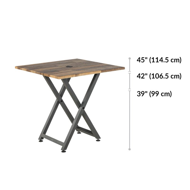 Standing Meeting Table Reclaimed Wood adjustments range from 39 to 45 inches tall image number null