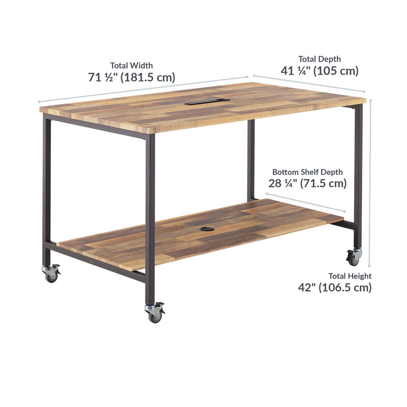vari standing conference table is 71 1/2 inches long by 67 1/4 inches wide image number null