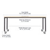 light wood conference table angle view with dimensions