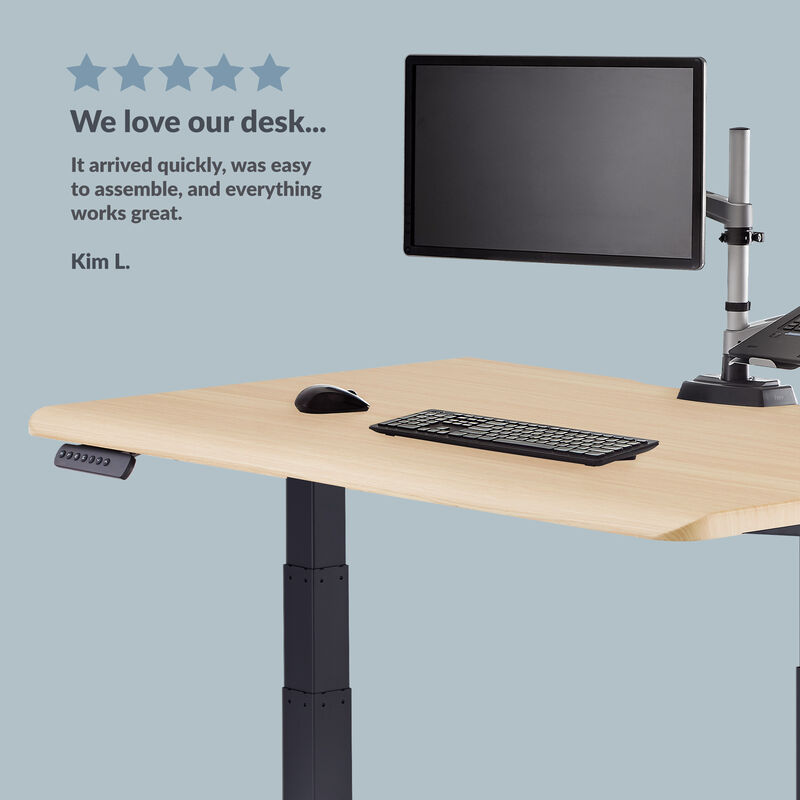 Kim L quoted we love our desk, it arrived quickly, was easy to assemble and everything works great image number null