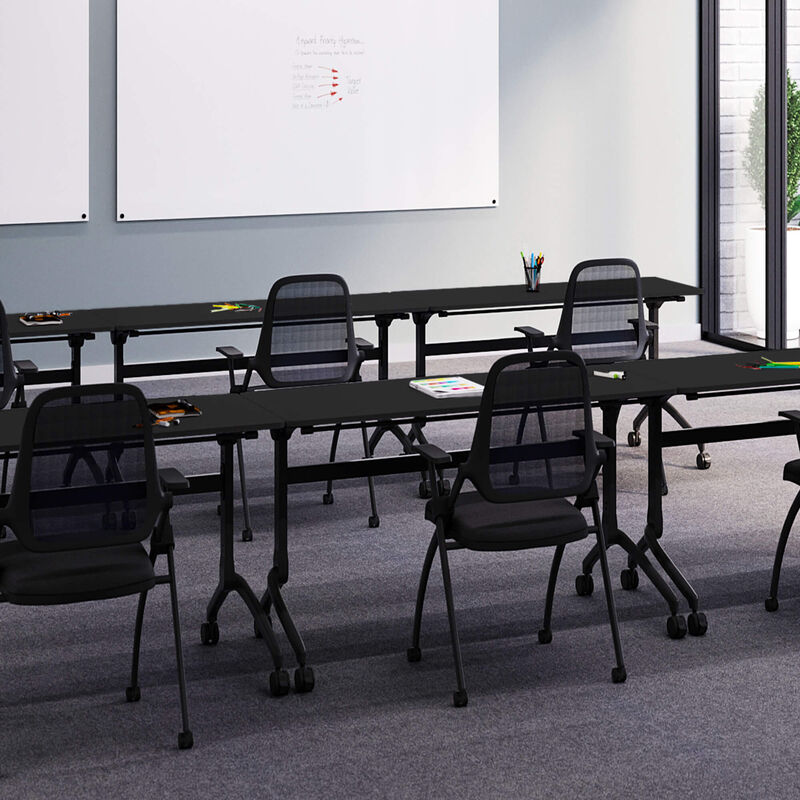 flip top training table 5 ft in black image number null