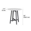 Standing Round Table with a white table top and slate color legs
