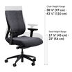 vari task chair seat height is 17 to 22 inches
